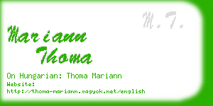 mariann thoma business card